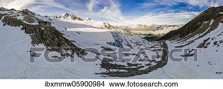 Mountain panorama, Refuge Albert 1er, Glacier du Tour, glaciers and mountain peaks, high alpine landscape, left Tête Blanche, Petite and Grande Fourche, right Alguille de Chardonnet, Chamonix, Haute-Savoie, France, Europe View Large Photo Image Picture - Mountain panorama, Refuge Albert 1er, Glacier du Tour, glaciers and mountain peaks, high alpine landscape, left Tête Blanche, Petite and Grande Fourche, right Alguille de Chardonnet, Chamonix, Haute-Savoie, France, Europe. Fotosearch