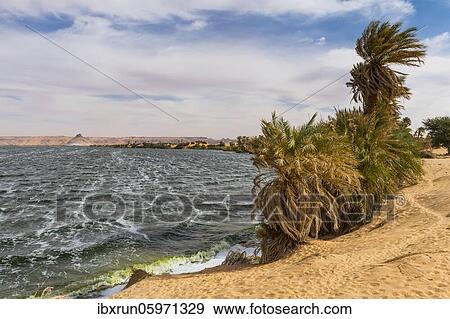 Stock Photo - Ounianga sebir part of the the Unesco sight Ounianga lakes, northern Chad, Africa. Fotosearch
