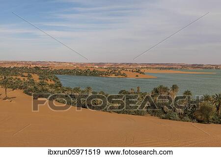 Overlook over Ounianga kebir part of the the Unesco sight Ounianga lakes, northern Chad, Africa View Large Photo Image Stock Photo - Overlook over Ounianga kebir part of the the Unesco sight Ounianga lakes, northern Chad, Africa. Fotosearch