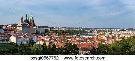 Panoramic view of Prague Castle and the Old Town from Petrin Hill, Prague, Czech Republic, Europe View Large Photo Image Stock Image - Panoramic view of Prague Castle and the Old Town from Petrin Hill, Prague, Czech Republic, Europe. Fotosearch
