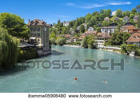 People swimming in water, river Aare flowing through Bern, Bern, Canton Bern, Switzerland, Europe View Large Photo Image Stock Image - People swimming in water, river Aare flowing through Bern, Bern, Canton Bern, Switzerland, Europe. Fotosearch