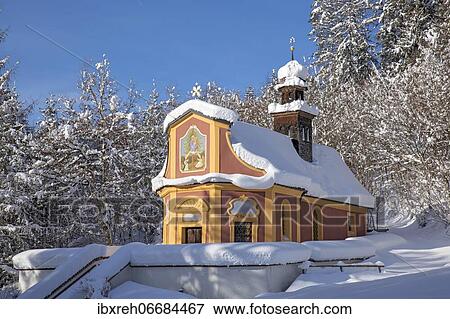 Stock Photo - Pilgrimage church Maria Larch in winter, Terfens, Tyrol, Austria, Europe. Fotosearch