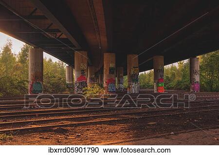 Stock Image - Railway depot, Lost Place, Dortmund, North Rhine-Westphalia, Germany, Europe. Fotosearch