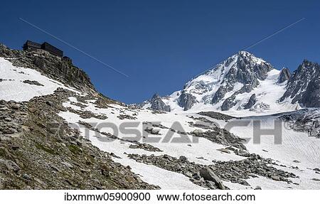 Refuge Refuge Albert 1er, Glacier du Tour, glaciers and mountain peaks, high alpine landscape, summit of Aiguille de Chardonnet, Chamonix, Haute-Savoie, France, Europe View Large Photo Image Stock Image - Refuge Refuge Albert 1er, Glacier du Tour, glaciers and mountain peaks, high alpine landscape, summit of Aiguille de Chardonnet, Chamonix, Haute-Savoie, France, Europe. Fotosearch