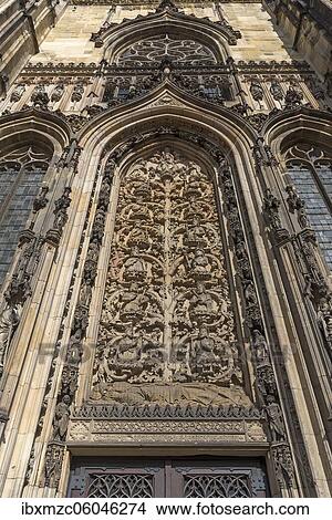 Relief depiction of Tree of Life Root Jesse on the south portal, late Gothic Church of St. Lamberti, Münster, North Rhine-Westphalia, Germany, Europe View Large Photo Image Picture - Relief depiction of Tree of Life Root Jesse on the south portal, late Gothic Church of St. Lamberti, Münster, North Rhine-Westphalia, Germany, Europe. Fotosearch