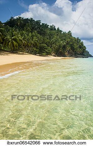 Remote tropical beach on the Unesco biosphere reserve Principe, Sao Tome and Principe, Atlantic Ocean, Africa View Large Photo Image Stock Photograph - Remote tropical beach on the Unesco biosphere reserve Principe, Sao Tome and Principe, Atlantic Ocean, Africa. Fotosearch
