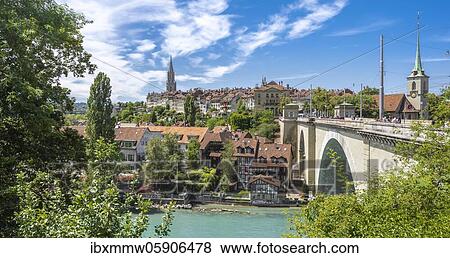 River Aare, Bernese Old Town, Nydegg Church and Bernese Minster, Nydegg district, Bern, Canton of Bern, Switzerland, Europe View Large Photo Image Stock Photo - River Aare, Bernese Old Town, Nydegg Church and Bernese Minster, Nydegg district, Bern, Canton of Bern, Switzerland, Europe. Fotosearch