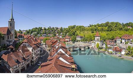 River Aare, Bernese Old Town, Nydeggkirche, Untertorbrücke, Nydegg district, Bern, Canton of Bern, Switzerland, Europe View Large Photo Image Stock Photo - River Aare, Bernese Old Town, Nydeggkirche, Untertorbrücke, Nydegg district, Bern, Canton of Bern, Switzerland, Europe. Fotosearch