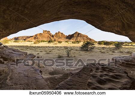 Stock Photograph - Rock arch, Ennedi plateau, Chad, Africa. Fotosearch
