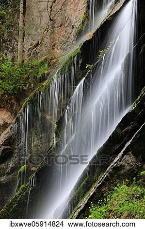 Schleierwasserfall, gorge, Wimbachklamm, Ramsau, Berchtesgadner Land, Bavaria, Germany, Europe View Large Photo Image Picture - Schleierwasserfall, gorge, Wimbachklamm, Ramsau, Berchtesgadner Land, Bavaria, Germany, Europe. Fotosearch