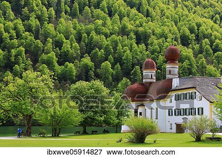 St. Bartholomä, pilgrimage church, beech forest, Königssee, Berchtesgadner Land, Bavaria, Germany, Europe View Large Photo Image Stock Photo - St. Bartholomä, pilgrimage church, beech forest, Königssee, Berchtesgadner Land, Bavaria, Germany, Europe. Fotosearch