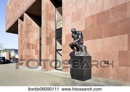 The Thinker, sculpture by Auguste Rodin, in front of the Bielefelder Kunsthalle, Bielefeld, East Westphalia, North Rhine-Westphalia, Germany, Europe View Large Photo Image Stock Image - The Thinker, sculpture by Auguste Rodin, in front of the Bielefelder Kunsthalle, Bielefeld, East Westphalia, North Rhine-Westphalia, Germany, Europe. Fotosearch