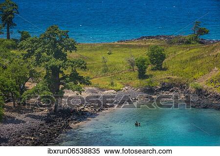 The turquoise waters of Lagoa Azul in northern Sao Tome, Sao Tome and Principe, Atlantic ocean, Africa View Large Photo Image Stock Photography - The turquoise waters of Lagoa Azul in northern Sao Tome, Sao Tome and Principe, Atlantic ocean, Africa. Fotosearch