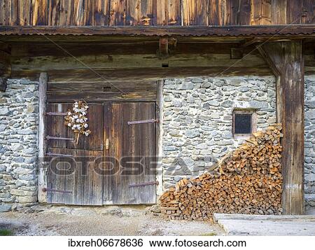 Stock Photograph - Tyrolean Farm Detail, Museum of Tyrolean Farms, Kramsach, Tyrol, Austria, Europe. Fotosearch