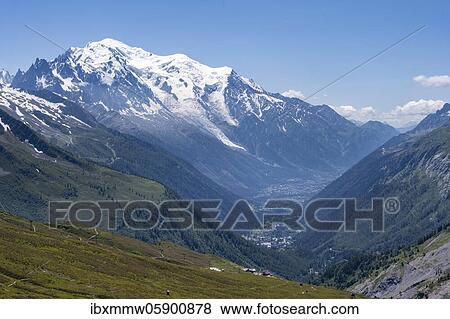 View from Col de Balme, Valley and Aiguille du Midi and Mont Blanc, Chamonix, Haute-Savoie, France, Europe View Large Photo Image Stock Photo - View from Col de Balme, Valley and Aiguille du Midi and Mont Blanc, Chamonix, Haute-Savoie, France, Europe. Fotosearch