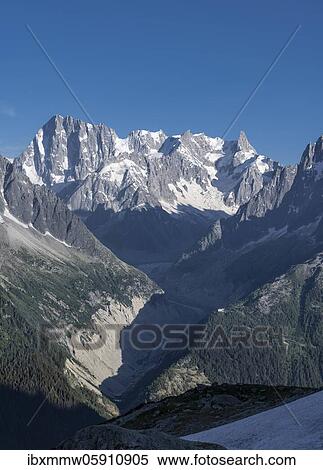 View of glacier tongue, Mer de Glace, mountain tops, Les Periades, Mont Blanc massif, Chamonix-Mont-Blanc, Rhône-Alpes, France, Europe View Large Photo Image Stock Photography - View of glacier tongue, Mer de Glace, mountain tops, Les Periades, Mont Blanc massif, Chamonix-Mont-Blanc, Rhône-Alpes, France, Europe. Fotosearch