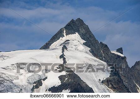 View of the summit of the Großglockner, mountain, Alps, Hohe Tauern National Park, Austria, Europe View Large Photo Image Stock Image - View of the summit of the Großglockner, mountain, Alps, Hohe Tauern National Park, Austria, Europe. Fotosearch