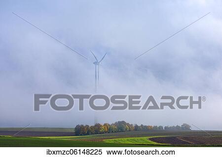 Windmill in the fog, Kasberg, Gräfenberg, Upper Franconia, Bavaria, Germany, Europe View Large Photo Image Stock Photography - Windmill in the fog, Kasberg, Gräfenberg, Upper Franconia, Bavaria, Germany, Europe. Fotosearch