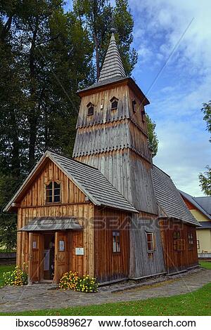 Stock Photo - Wooden church, Sromowce Niżne, Poland, Europe. Fotosearch