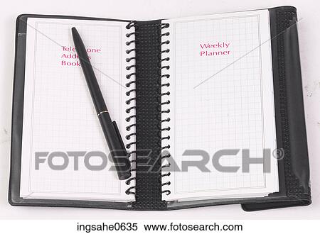 Black day planner and pen L2 View Large Photo Image Stock Photography - Black day planner and pen L2. Fotosearch