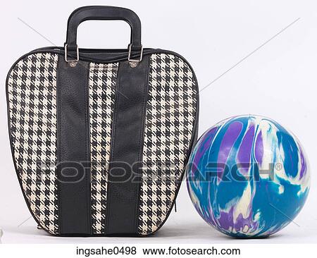 Blue bowling ball and checkered bag L3 View Large Photo Image Stock Photo - Blue bowling ball and checkered bag L3. Fotosearch