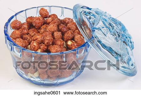 Blue glass bowl of beer nuts View Large Photo Image Stock Image - Blue glass bowl of beer nuts. Fotosearch