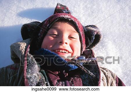 Boy on snow 0002 View Large Photo Image Stock Photo - Boy on snow 0002. Fotosearch