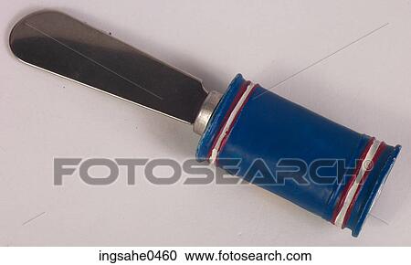 Butter knife with blue handle View Large Photo Image Stock Image - Butter knife with blue handle. Fotosearch