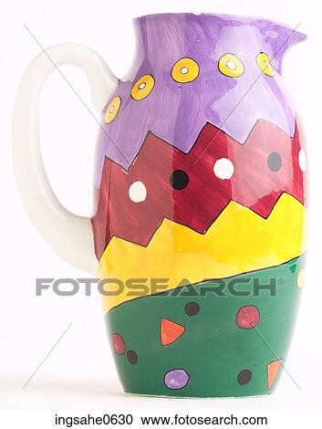 Stock Image - Colorful pottery vase L1. Fotosearch