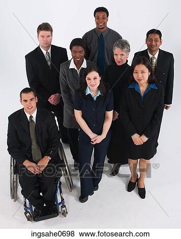 Diverse group of businesspeople smiling View Large Photo Image Stock Photo - Diverse group of businesspeople smiling. Fotosearch
