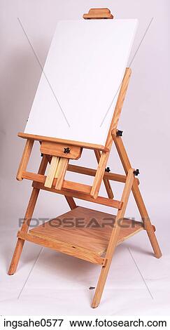 Folding wooden easel holding white canvas L2 View Large Photo Image Stock Photo - Folding wooden easel holding white canvas L2. Fotosearch