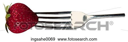 fork holding strawberry View Large Photo Image Stock Photo - fork holding strawberry. Fotosearch
