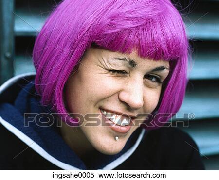 Stock Photography - girl with lip pierced 0002. Fotosearch