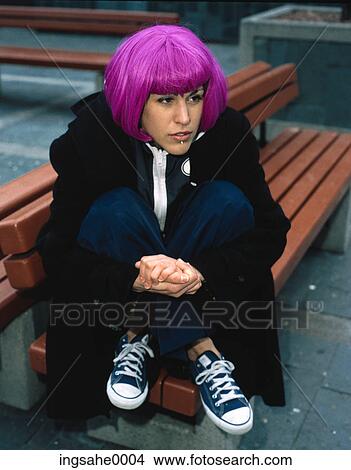 girl with pink hair and skateboard 0003 View Large Photo Image Picture - girl with pink hair and skateboard 0003. Fotosearch