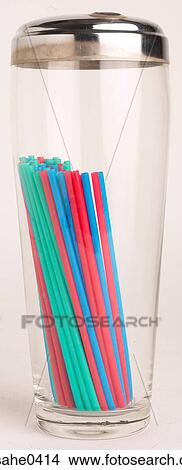 Glass jar of straws L1 View Large Photo Image Picture - Glass jar of straws L1. Fotosearch