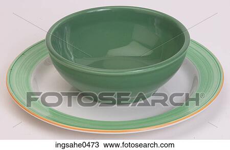 Green bowl on dinner plate L1 View Large Photo Image Stock Image - Green bowl on dinner plate L1. Fotosearch