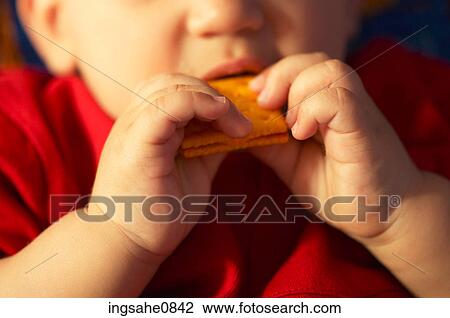 Little boy eating cracker View Large Photo Image Stock Image - Little boy eating cracker. Fotosearch