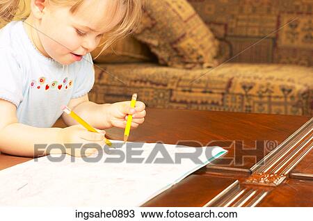 Little girl drawing a picture 1 View Large Photo Image Stock Image - Little girl drawing a picture 1. Fotosearch