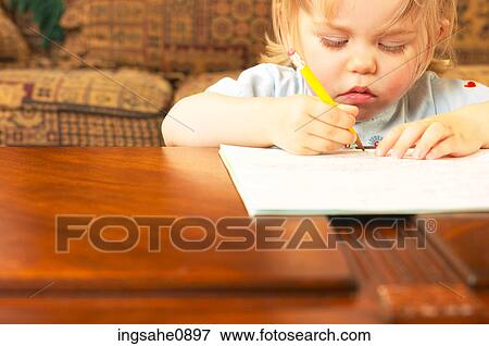 Little girl drawing a picture 3 View Large Photo Image Stock Photo - Little girl drawing a picture 3. Fotosearch