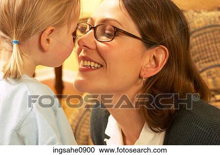 Mother kissing little girl 1 View Large Photo Image Stock Image - Mother kissing little girl 1. Fotosearch