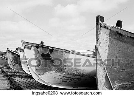Stock Image - Motor boats on dock . Fotosearch