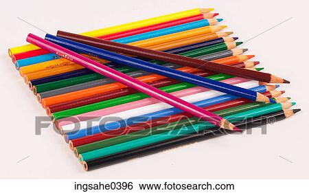 Stock Photograph - Multicolored pencil crayons 5. Fotosearch