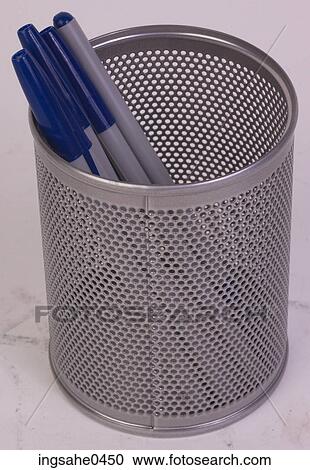 Pens in metal pen jar L2 View Large Photo Image Stock Image - Pens in metal pen jar L2. Fotosearch