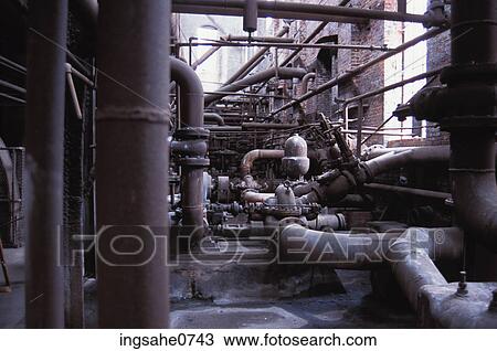 Pipes leading into brick factory View Large Photo Image Stock Image - Pipes leading into brick factory . Fotosearch