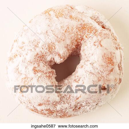 Powdered sugar donut View Large Photo Image Stock Photo - Powdered sugar donut. Fotosearch