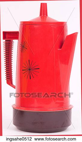Red and black coffee pot L1 View Large Photo Image Stock Image - Red and black coffee pot L1. Fotosearch