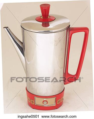 Red and metal coffee percolator L2 View Large Photo Image Stock Image - Red and metal coffee percolator L2. Fotosearch