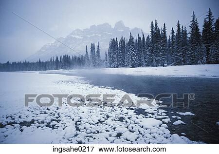 River in winter View Large Photo Image Stock Photo - River in winter . Fotosearch
