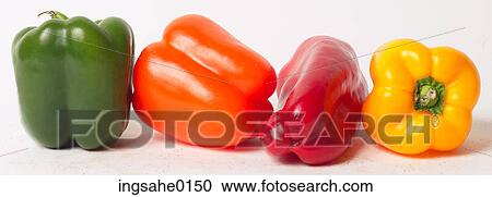 Row of colorful bell peppers View Large Photo Image Stock Image - Row of colorful bell peppers . Fotosearch