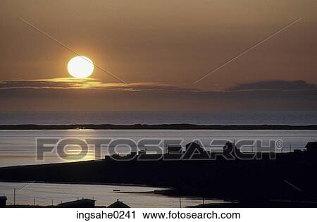 Stock Image - Small town on ocean . Fotosearch